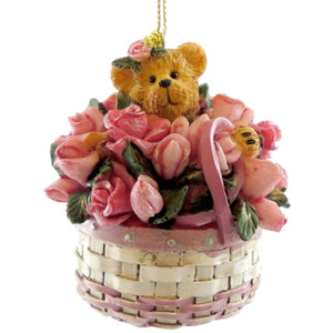 Rosie Bloombeary...Ribbons of Hope-Boyds Bears Resin Ornament #25787LB Longaberger & Horizon of Hope Exclusive