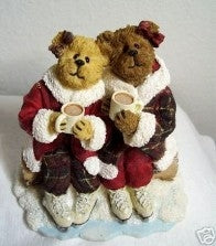 LAURIE AND DEBBIE...SHARING COCOA-BOYDS BEARS BEARSTONE #2277951CA CARLTON CARDS EXCLUSIVE ***RARE*** *