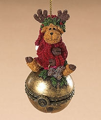 Moose Trinket Box Ornament-Boyds Bears Resin Trinket Box Ornament #257446 *