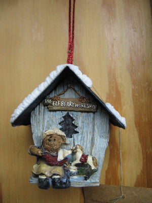 Alvin...The Elfbeary Workshop Birdhouse Ornament-Boyds Bears Resin Ornament #654457 *