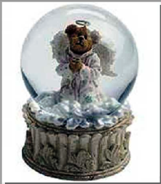 Glory B. Angelfaith-Boyds Bears Bearstone Musical Water Globe #270571 *