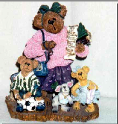 Momma Doitall with Jeff, Josey & Patch-Boyds Bears Bearstone #228353V QVC Exclusive ***RARE*** *