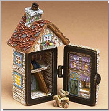 JULIE'S DOLLHOUSE WITH A.P. MCNIBBLE-BOYDS BEARS TREASURE BOX #392133 *