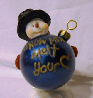 Melvin-Boyds Bears Resin Snowman Ornament #25555 *