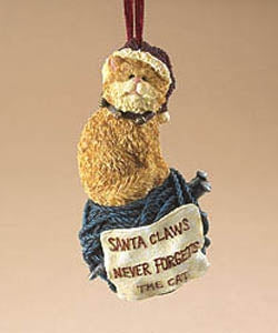 Santa Claws-Boyds Bears Kitty Cat Resin Ornament #257704 *