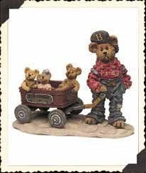 Huck with Mandy, Zoe and Zack... Rollin' Along-Boyds Bears Bearstone #227727 LE *