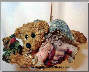 Hope...The Angel Bear with Wreath-Boyds Bears Bearstone Ornament #2501 *