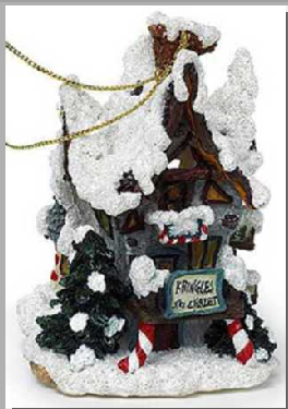 Mooselfluff's Ski Chalet-Boyds Bears Resin Ornament #19705 *
