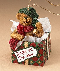 JINGLE ALL THE WAY-BOYDS BEARS RESIN ORNAMENT #25572 *