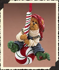 Swingin' Peppermint-Boyds Bears Resin Ornament #257129 *