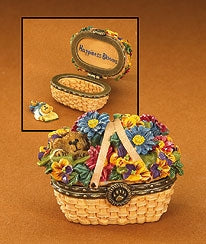 Sage Basketblooms-Boyds Bears Treasure Box #392180LB Longaberger Exclusive *