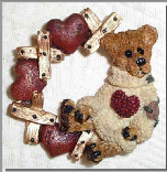 Wilson...Hugs & Kisses Wreath-Boyds Bears Resin Pin #26011 *