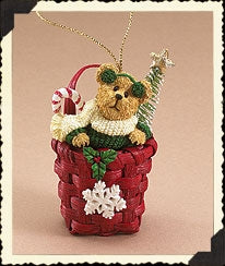 Bear in a Basket-Boyds Bears Resin Ornament #257205 *