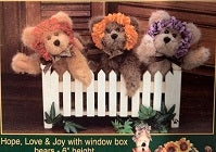 HOPE, JOY, LOVE IN WHITE PICKET FENCE-BOYDS BEARS #01999-51 BBC Exclusive