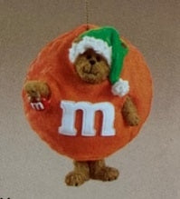 Orange M&M Ornament-Boyds Bears Bearstone Ornament #257134MM