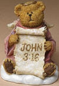 SAMUEL...JOHN 3:16-BOYDS BEARS RESIN GODS LIL ANGELS #24505 *