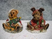 GRENVILLE & MANHEIM-BOYDS BEARS RESIN SALT & PEPPER SHAKERS #390024 *