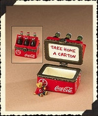 Boyds Coke 6 Pack w/Sipper-Boyds Bears Treasure Box #919941 Coca Cola Exclusive *
