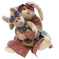 Boyds Bears Rabbits Momma O'Harea and Bonnie Blue-Boyds Bears Bunny Rabbits #91008Q QVC Ex ...