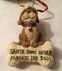 SANTA PAWS-BOYDS BEARS RESIN ORNAMENT #257703 *