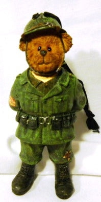 Soldier Ornament-Boyds Bears Resin Military Army Ornament #257116 *