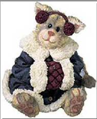 Miss Flufficat...Winter Snugglin'-Boyds Bears Resin Kitty Cat #371017 *