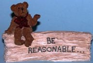 Percy...Be Reasonable-Boyds Bears Resin Desk Sign #4146 *