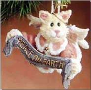 FELICITY ANGELPUSS...PEACE ON EARTH-BOYDS BEARS RESIN CAT ORNAMENT #271802  *