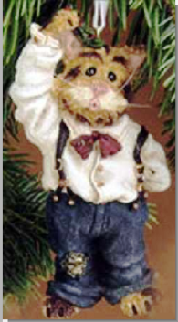 Fletcher Puckerup...Holiday Kisses-Boyds Bears Resin Cat Ornament #271801  *