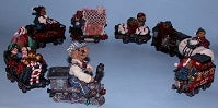 Casey's Whistlestop Train Set-Boyds Bears 9 Piece Bearstone Train Set #2484-2492