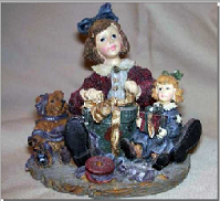 Karen with Wilson & Eloise...Mother's Present-Boyds Bears Resin Yesterday's Child Dollstone #3515-01