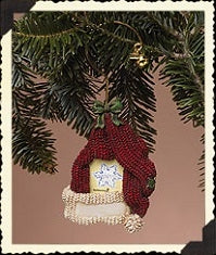 Knitted Hat Ornament-Boyds Bears Resin Picture Frame Ornament #25300