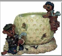 Sebastian & Nicholas...The Lost Ball-Boyds Bears Golf Bearstone Votive  #27753