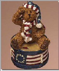 Yankee Doodlebear-Boyds Bears Bearstone Ornament #257048