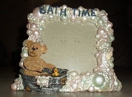 Momma with Baby Taylor...Rub a Dub Dub-Boyds Bears Bearstone Picture Frame #27358 *