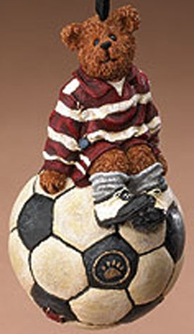 SOCCER PLAYER TEDDY BEAR-BOYDS BEARS RESIN ORNAMENT #257114 *