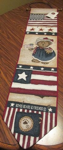 Home of the Free-Boyds Bears Americana Tapestry Bell Pull Wall Hanging *