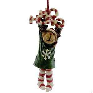 HoHoHo Hanging Moose_boyds Bears Resin Ornament #25016 *