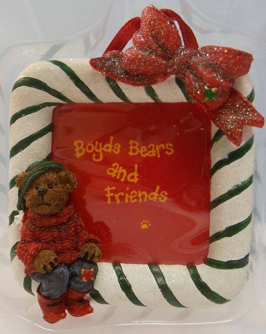 Peppermint Picture Frame Ornament-Boyds Bears #25307