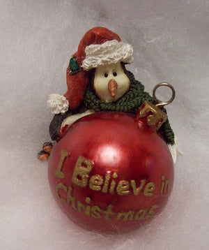 Penny...I Believe in Christmas-Boyds Bears Resin Penguin Ornament #25558 *
