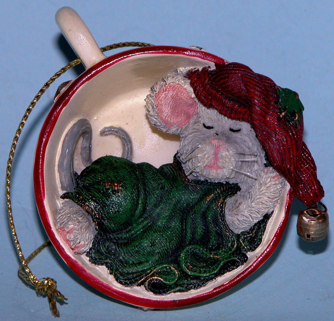 SNOOZER...MERRY CHRISMOUSE-BOYDS BEARS RESIN MOUSE ORNAMENT #25350 *