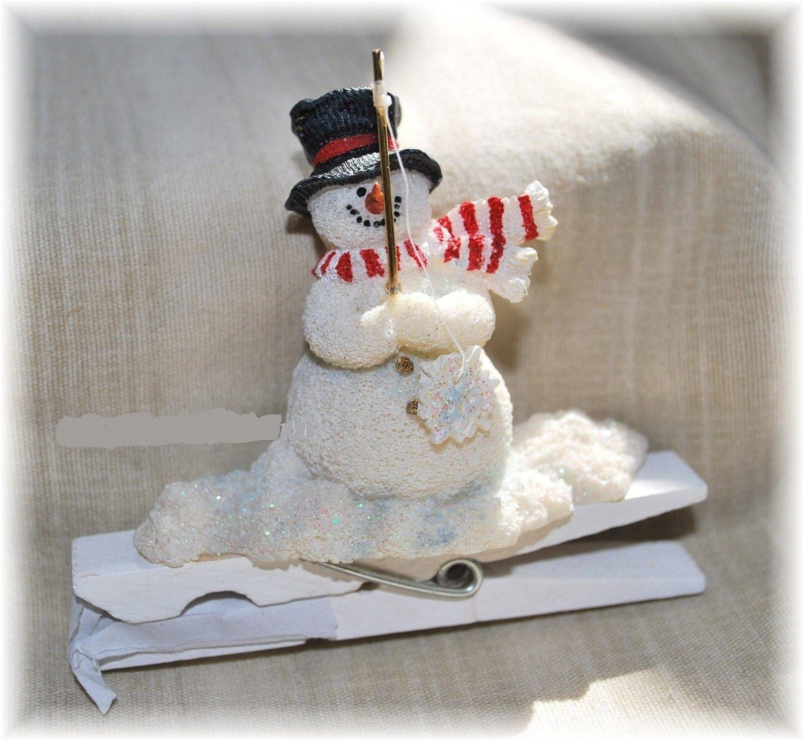 FISHING SNOWMAN-BOYDS BEARS BEARSTONE ORNAMENT #257212 *