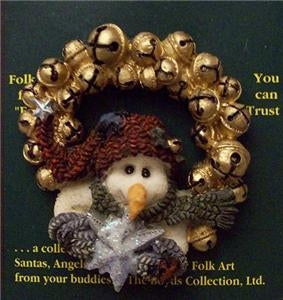 LARS...BELLS ARE RINGING-BOYDS BEARS SNOWMAN PIN #26306 *