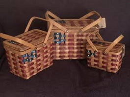 Yankee Doodle Picnic Basket Set-Boyds Bears Americana Accessory #65167 ***RARE*** *
