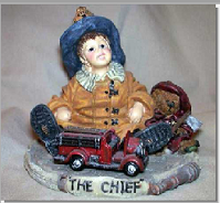 Austin & Allen...The Fire Chief-Boyds Bears Resin Dollstone #3534V QVC Exclusive