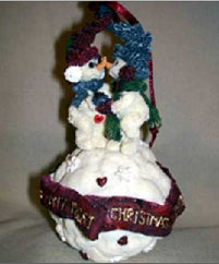 Mistletoe and Holly...First Christmas Snowball-Boyds Bears Resin Ornament #25900 LE *