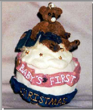 PARKWEST....BABY'S FIRST CHRISTMAS-BOYDS BEARS BEARSTONE ORNAMENT #25703 *