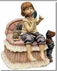 Miranda and Robert...Put on a Happy Face-Boyds Bears Musical Resin Dollstone  Yesterday's Child  #272055