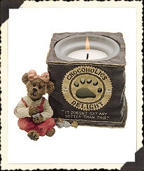 FANNIE SWEETCHEEKS...NEVER ENOUGH-BOYDS BEARS CANDLE HOLDER VOTIVE #27723 *