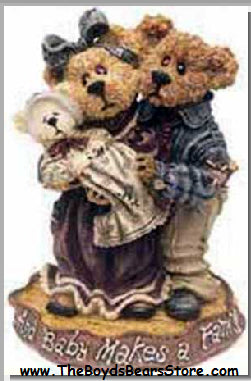 Momma & Poppa McNewBear with Baby Bundles-Boyds Bears Bearstone #227731 *